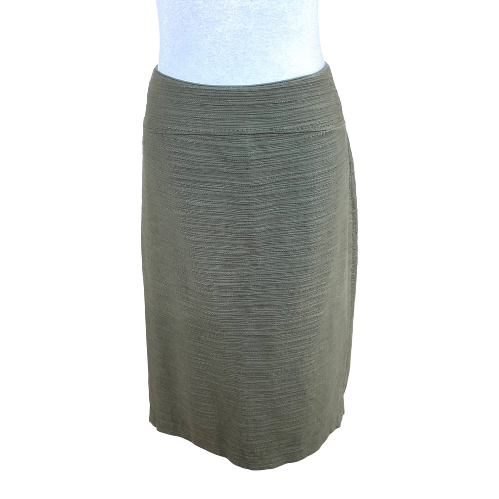 Anthropologie Skirt Cotton Linen Sage Green Moulinette Soeurs (14)